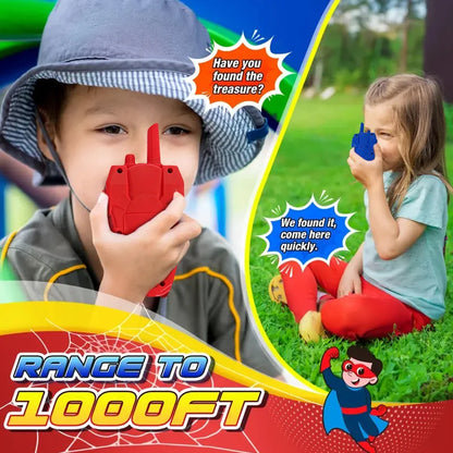 Spider Walkie Talkie for Kids, 2 Pack, Long Range Communication, Adventure Game Toy