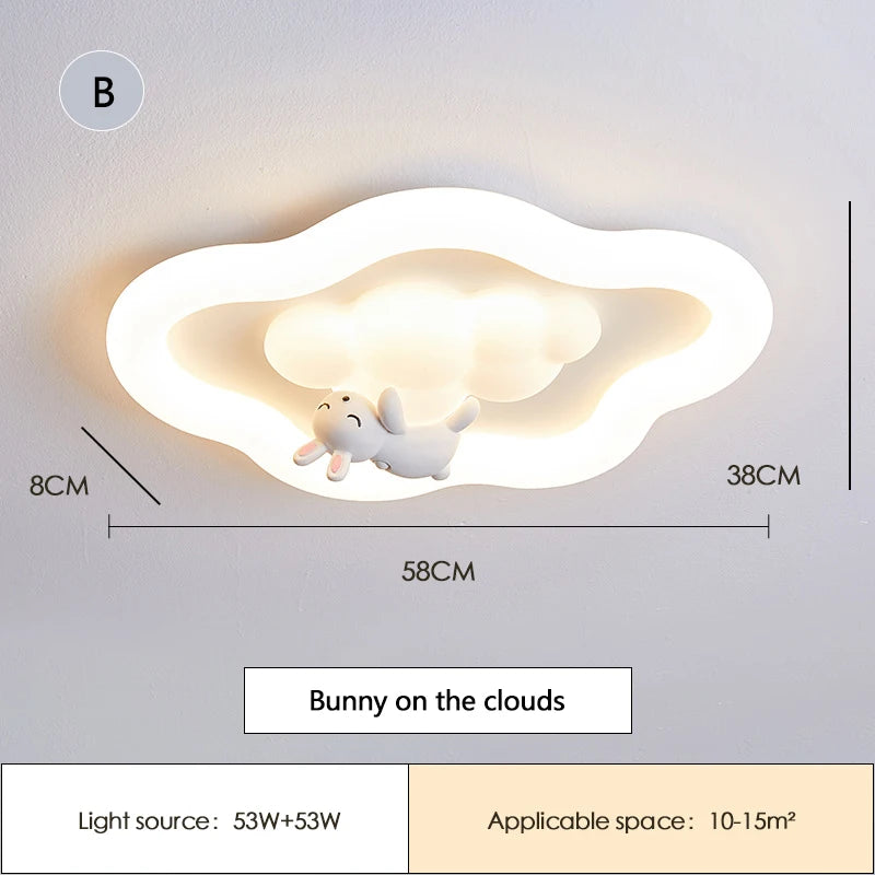 Cloud Light LED Children's Room Baby Room Ceiling Lights Modern Cream Style Nursery Decor Bedroom Cloud Ceiling Lamps