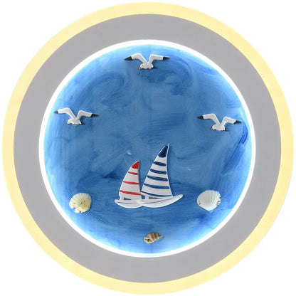 Marine Decorative Wall Lamps Mediterranean Bedside Cartoon LED Lighting Bedroom Background Lamp Cute Children's Room Wall Lights