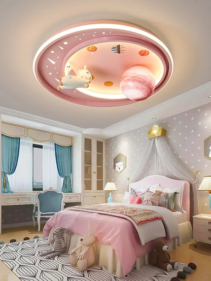 Children's Bedroom Ceiling Lights LED Moon Astronaut Unicorn Light Warm Romantic Baby Room Boy Girl Bedroom Ceiling Lamps
