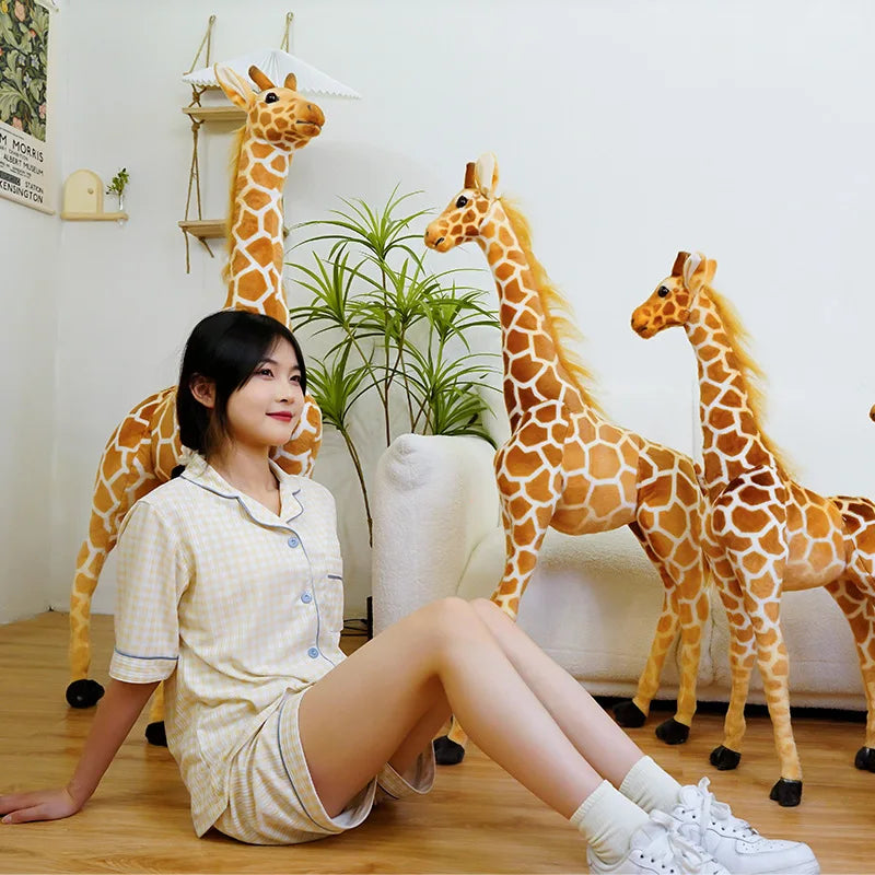 50-120cm Giant Real Life Giraffe Plush Toys High Quality Stuffed Animals Dolls Soft Kids Children Baby Birthday Gift Room Decor