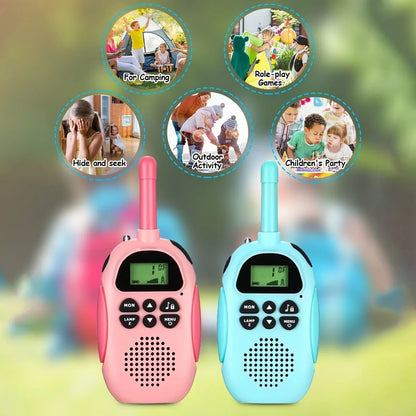 Kids Walkie Talkies 2 Pack Rechargeable Toy Two Way Radio 22 Channels 3KM Long Range for Children Outdoor Play Birthday Gifts