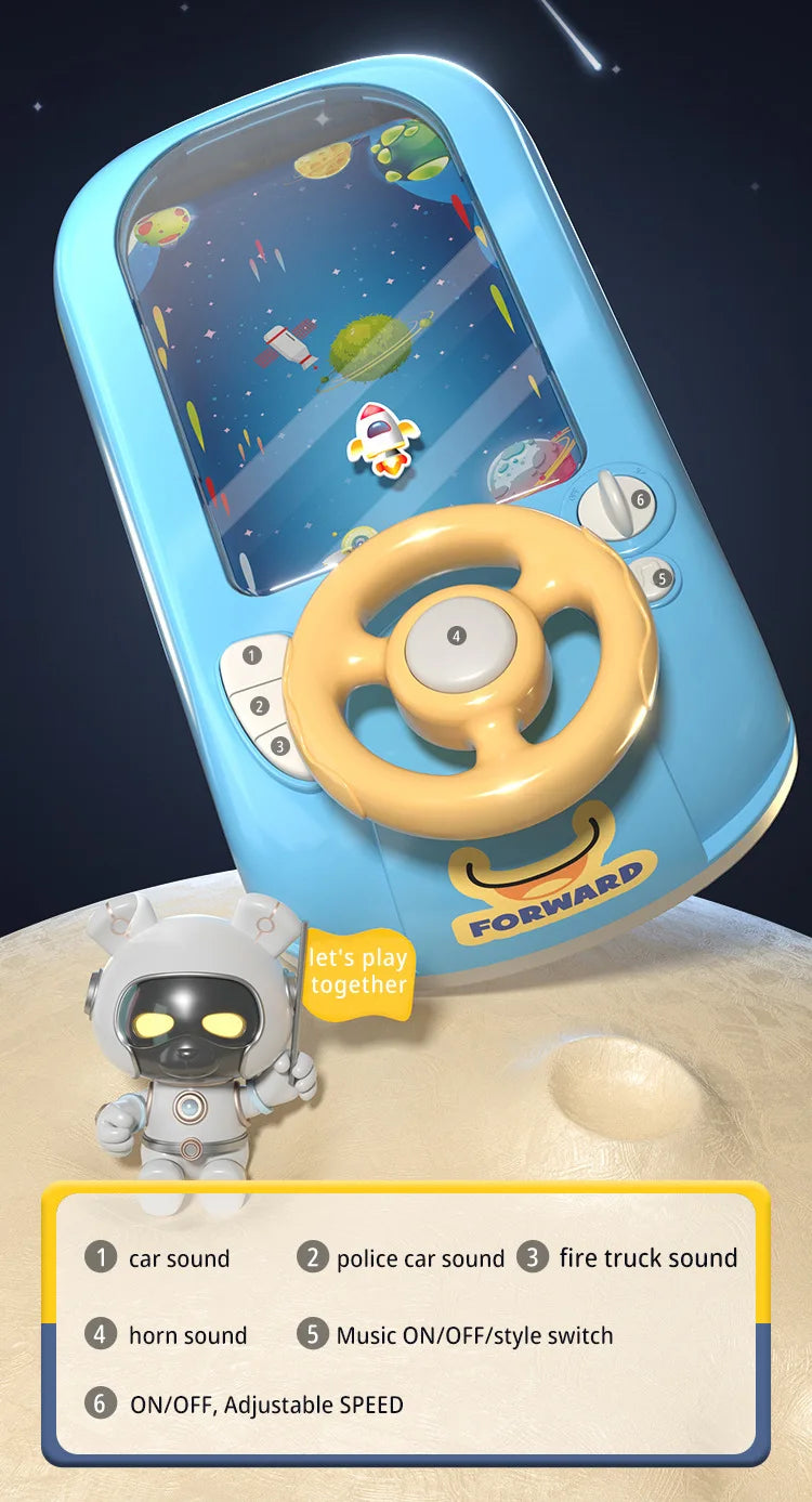 Toddler Racing Car Steering Wheel Toys Musical Electronic Adventure Game Simulated Driving Interactive Toy Gift for Kids Baby