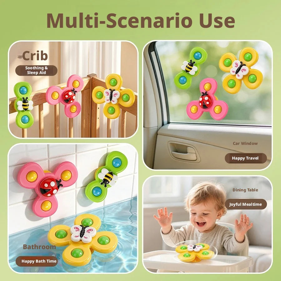 New Kids Bath Toys, Funny Bath, Car, Vacuum Sucker Toys, Rotate Cartoon Bells, Educational Toys For Kids, Gift