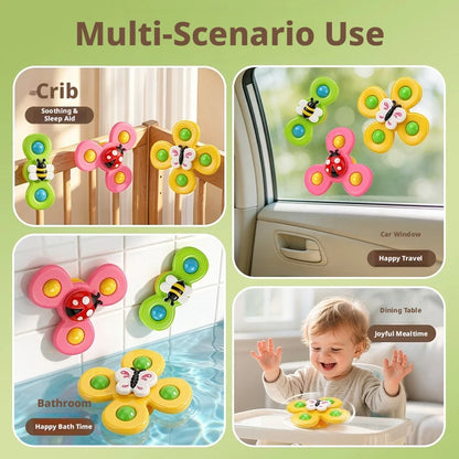 New Kids Bath Toys, Funny Bath, Car, Vacuum Sucker Toys, Rotate Cartoon Bells, Educational Toys For Kids, Gift