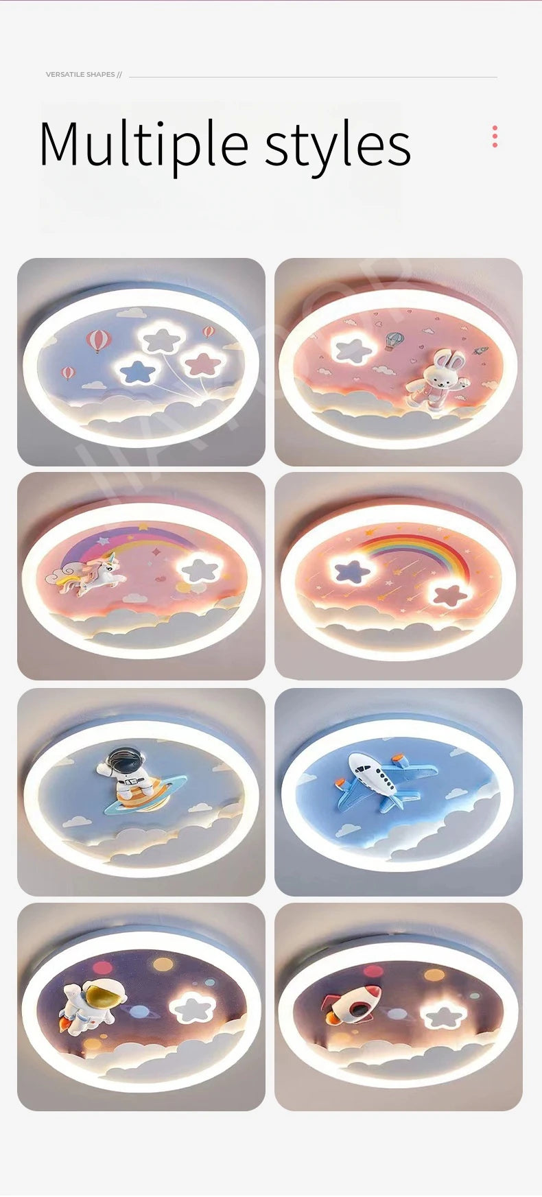 Modern Cute LED Ceiling Lamp For Kids Children's Room Bedroom Chandelier Light Interior Home Decoration Lustre Lighting Fixtures