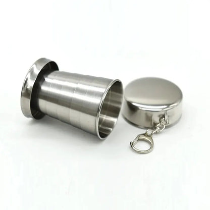 Outdoor Portable Camping Portable Metal Stainless Steel Telescopic Cups Folding Cups Drinks Cups.