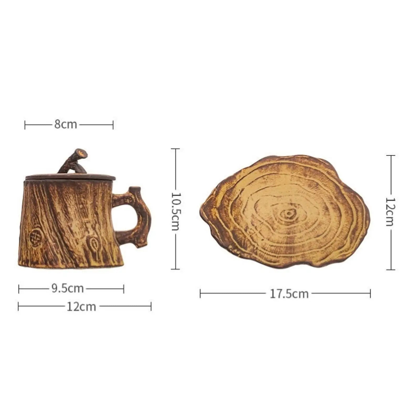 Coffee Mug Stump Design 225ml Drinkware Retro Morning Cup Cappuccino Cup