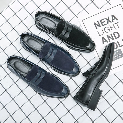 Summer Men Genuine Leather Casual Shoes Mens Wedding Black Dress Shoes Mens Banquet Loafers Blue Outdoor Walking Shoes Big Size