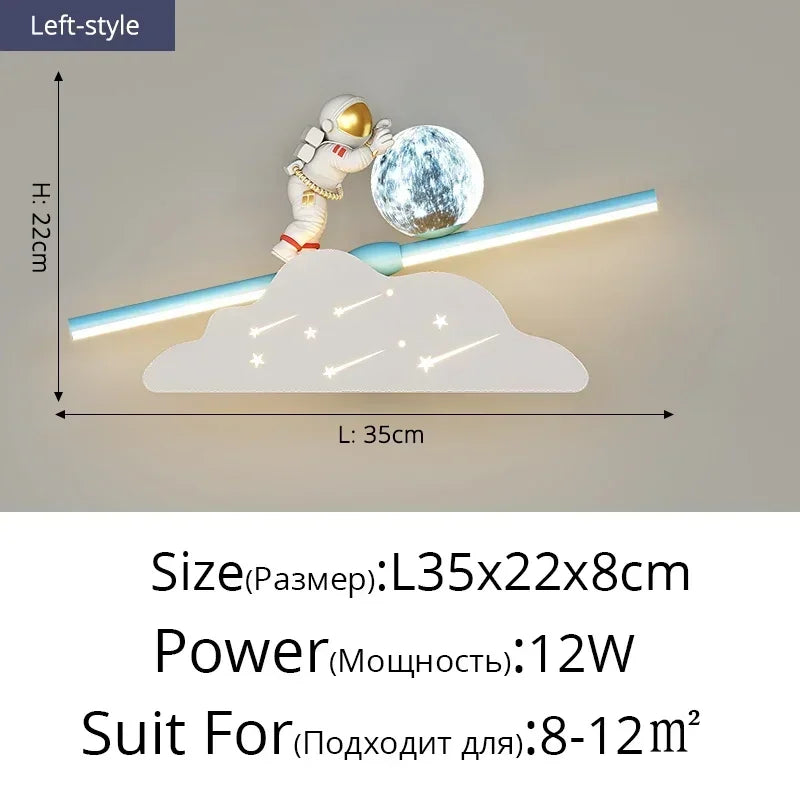 Wall Led Lights Modern Minimalist Astronaut Bedroom Bedside Sconce Lamps for Room Children's Home-appliance