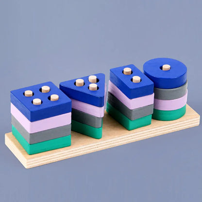 Toy Wooden Building Blocks Toys Color Shape Match Puzzle Toys for gifts Boys Girls