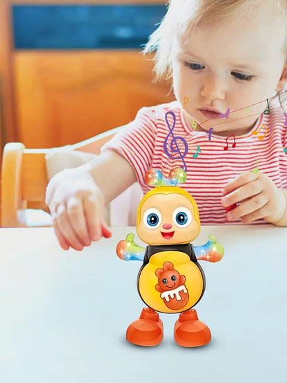Electric Dancing Bee Toy Cartoon Musical Bee with Lights Music Interactive Educational Toys for Kids Toddler Gifts