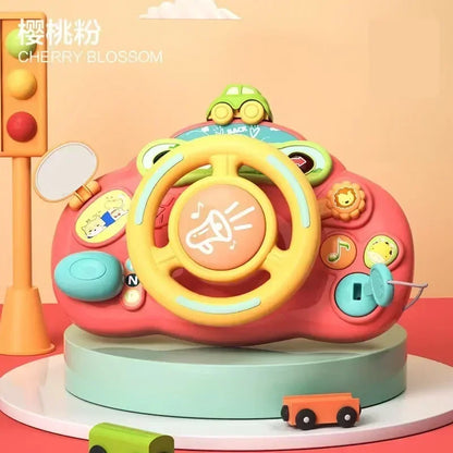 Baby Toy Electric Simulate Driving Car Copilot Steering Wheel Stroller Driving Early Educational Toys for 0-36 Months Toddler