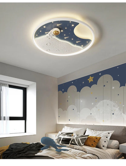LED moon Astronaut Light Fantastic Eye Care living room bedroom girl lamp  Princess light