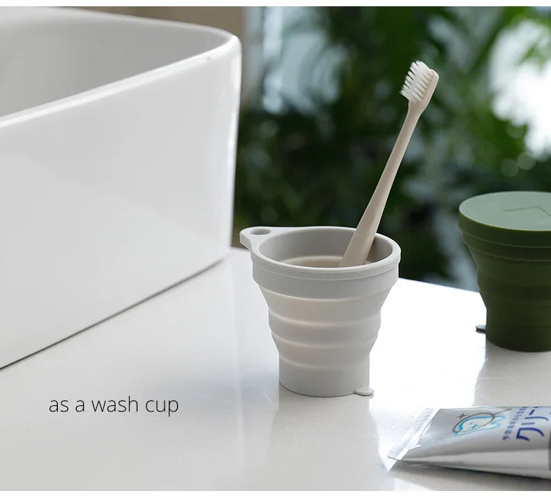 Folding Water Cup Heat-resistant Travel Portable Mouthwash Cup Hotel Toiletries Set Compressed Cup