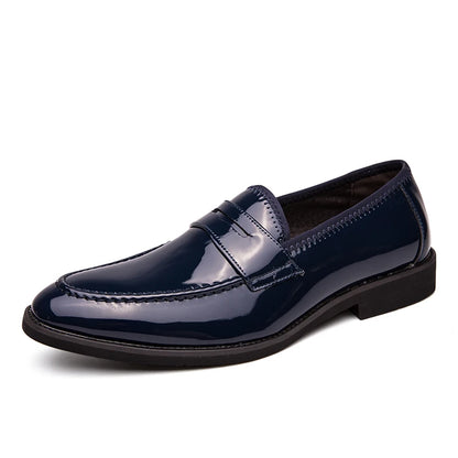 Summer Men Genuine Leather Casual Shoes Mens Wedding Black Dress Shoes Mens Banquet Loafers Blue Outdoor Walking Shoes Big Size