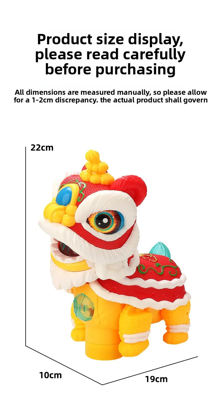 Electric Lion DanceChildren's Electric Toys Wagging Their Heads and Wagging Their Tails, Light Music, Unisex Lion Dance Toys