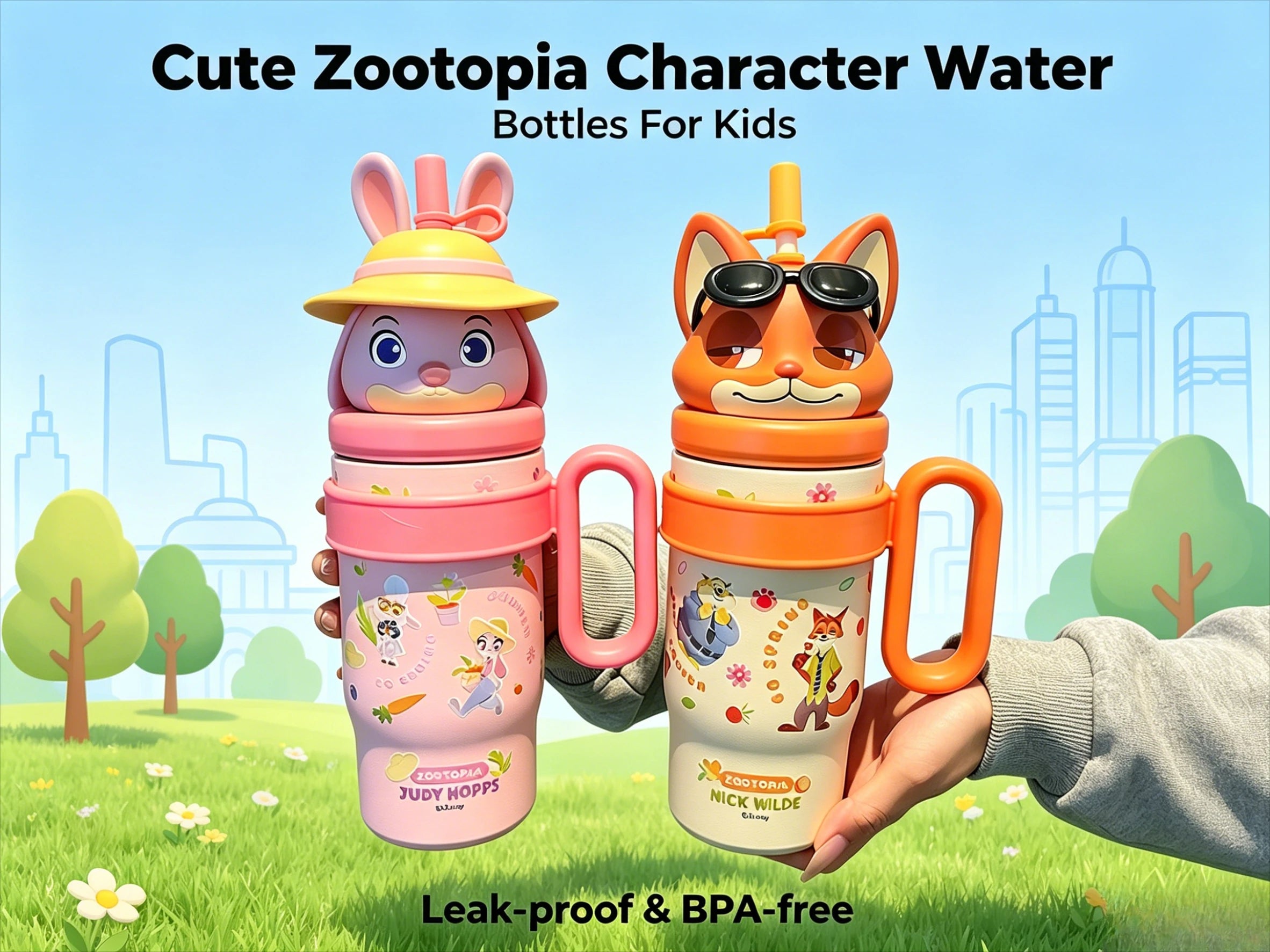 Adorable Animal Design Straw Tumbler, Leakproof Insulated Cup Student Gift