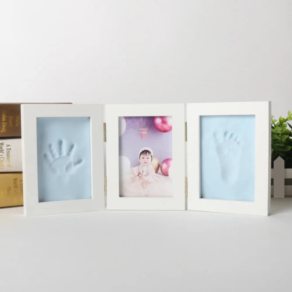 Newborn Baby Handprints and Footprints Photo Frame with Clay Kit Baby Boy Girls Souvenirs Toys Gifts Baby Products Home Decor