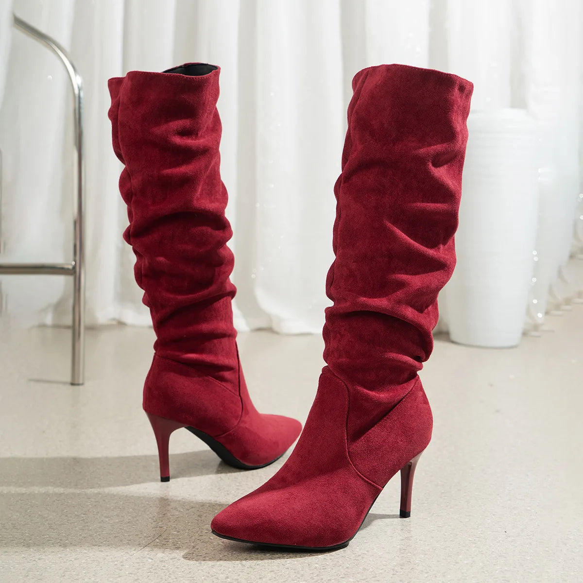 Shoes for Women Elegant Heeled Footwear Long New High Heels Autumn Winter