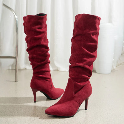 Shoes for Women Elegant Heeled Footwear Long New High Heels Autumn Winter
