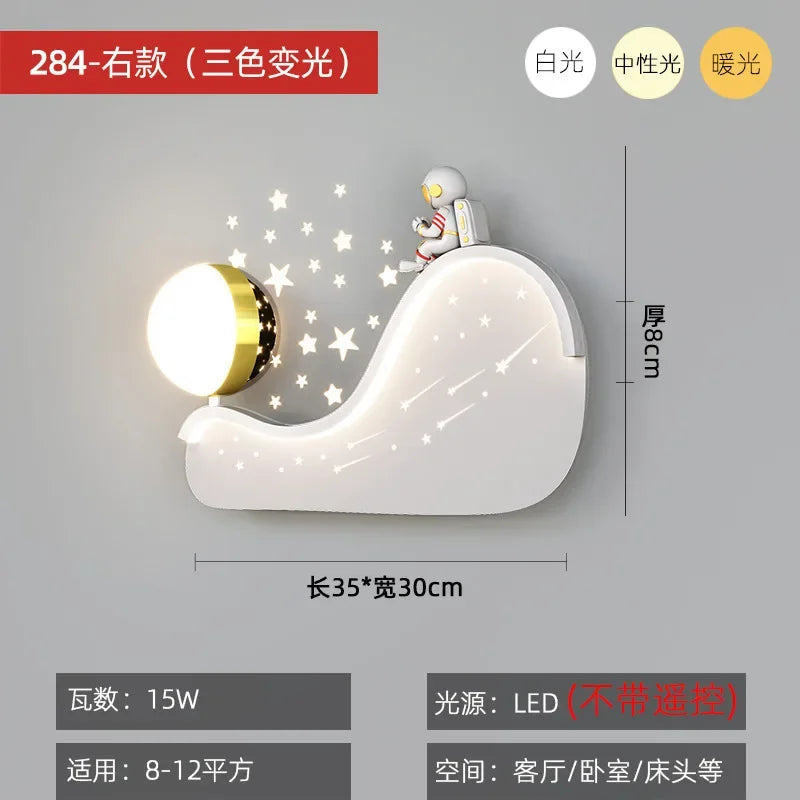 Wall Led Lights Modern Minimalist Astronaut Bedroom Bedside Sconce Lamps for Room Children's Home-appliance