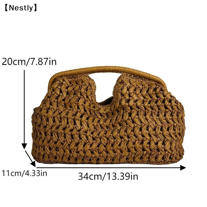 Elegant Woven Handbag Female Beach Straw Underarm Bag Versatile Exquisite Shoulder Bags Evening Bags For Women Gifts
