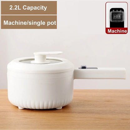 2.2L Electric Cooker Multi-Function Pot Double Layer Home High Capacity Hot Pot Noodle Cooker Non-Stick Pot Kitchen Tool 220V