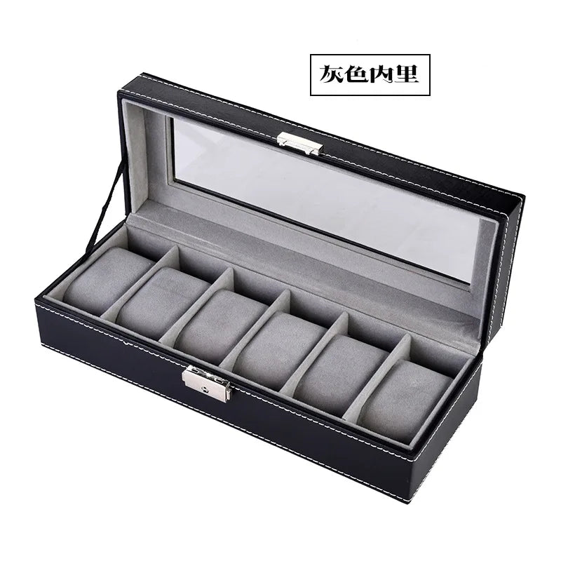 Watch Box, 12-10-6-Slots Watch Case with Large Glass Lid, Removable Watch Pillows, Watch Box Organizer, Gift for Loved Ones