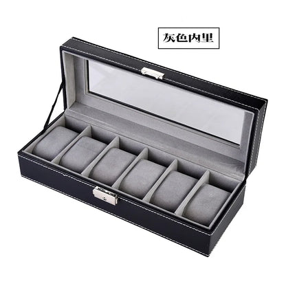 Watch Box, 12-10-6-Slots Watch Case with Large Glass Lid, Removable Watch Pillows, Watch Box Organizer, Gift for Loved Ones