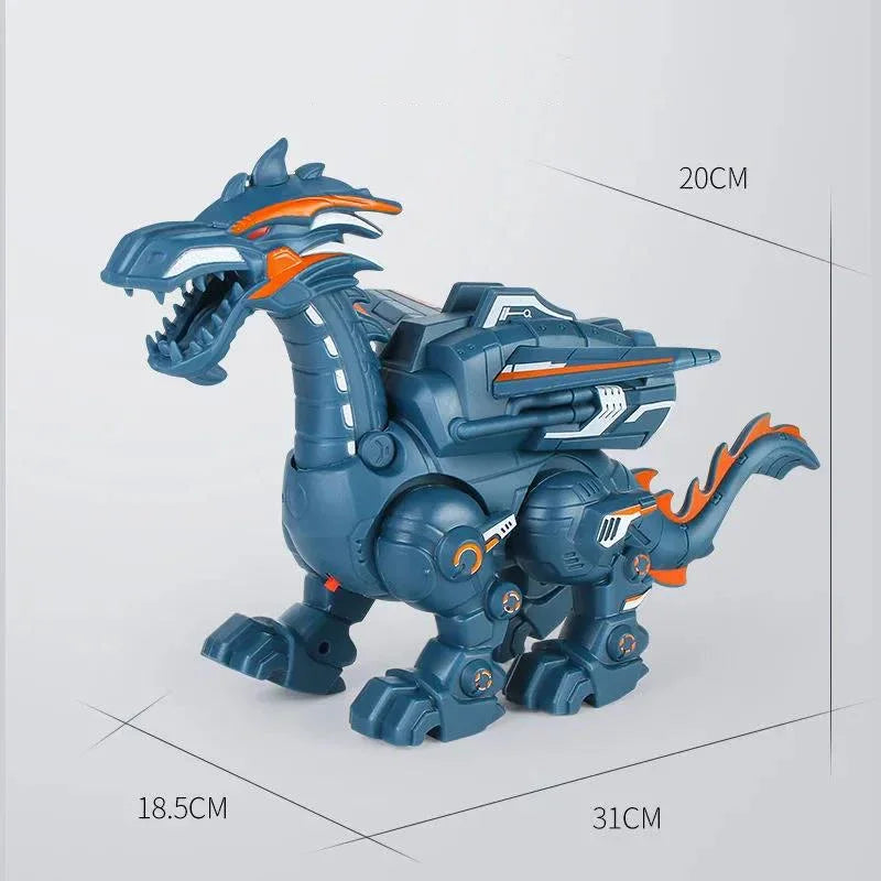 Electric Simulation Atomize Fire Dinoasur Bionic Walking Shaking Head Water Spray Cool Light Children Educational Puzzle Toys