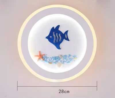 Marine Decorative Wall Lamps Mediterranean Bedside Cartoon LED Lighting Bedroom Background Lamp Cute Children's Room Wall Lights