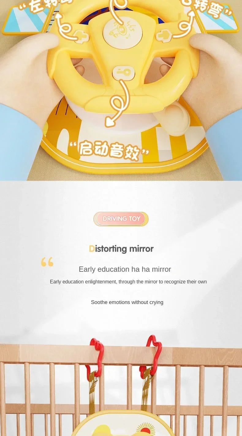 Baby Car Seat Toys Baby Toy Electric Simulate Driving Car Copilot Steering Wheel Seat Toy Hanging Toys for Baby 0 12M
