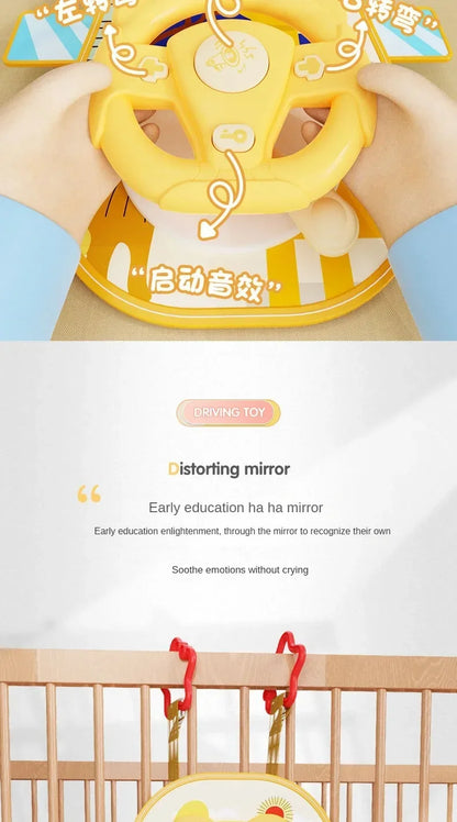 Baby Car Seat Toys Baby Toy Electric Simulate Driving Car Copilot Steering Wheel Seat Toy Hanging Toys for Baby 0 12M
