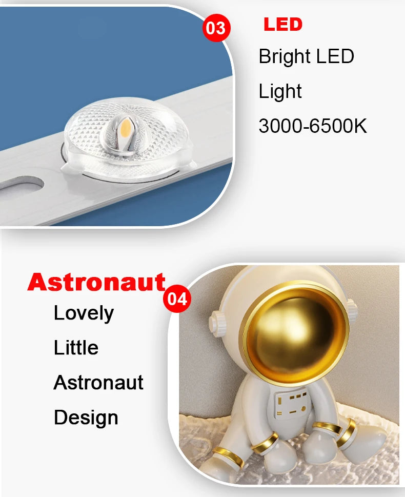 LED moon Astronaut Light Fantastic Eye Care living room bedroom girl lamp  Princess light
