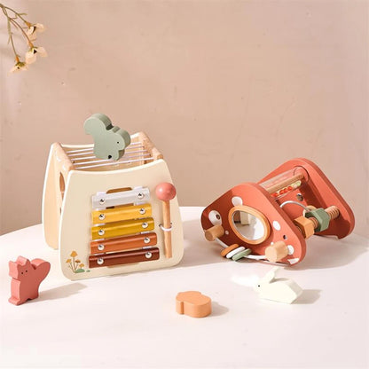 Wooden Montessorri Toys Five-in-one Multifunctional Baby Toys Exercise Children's hand-eye Coordination Logic Imagination Space