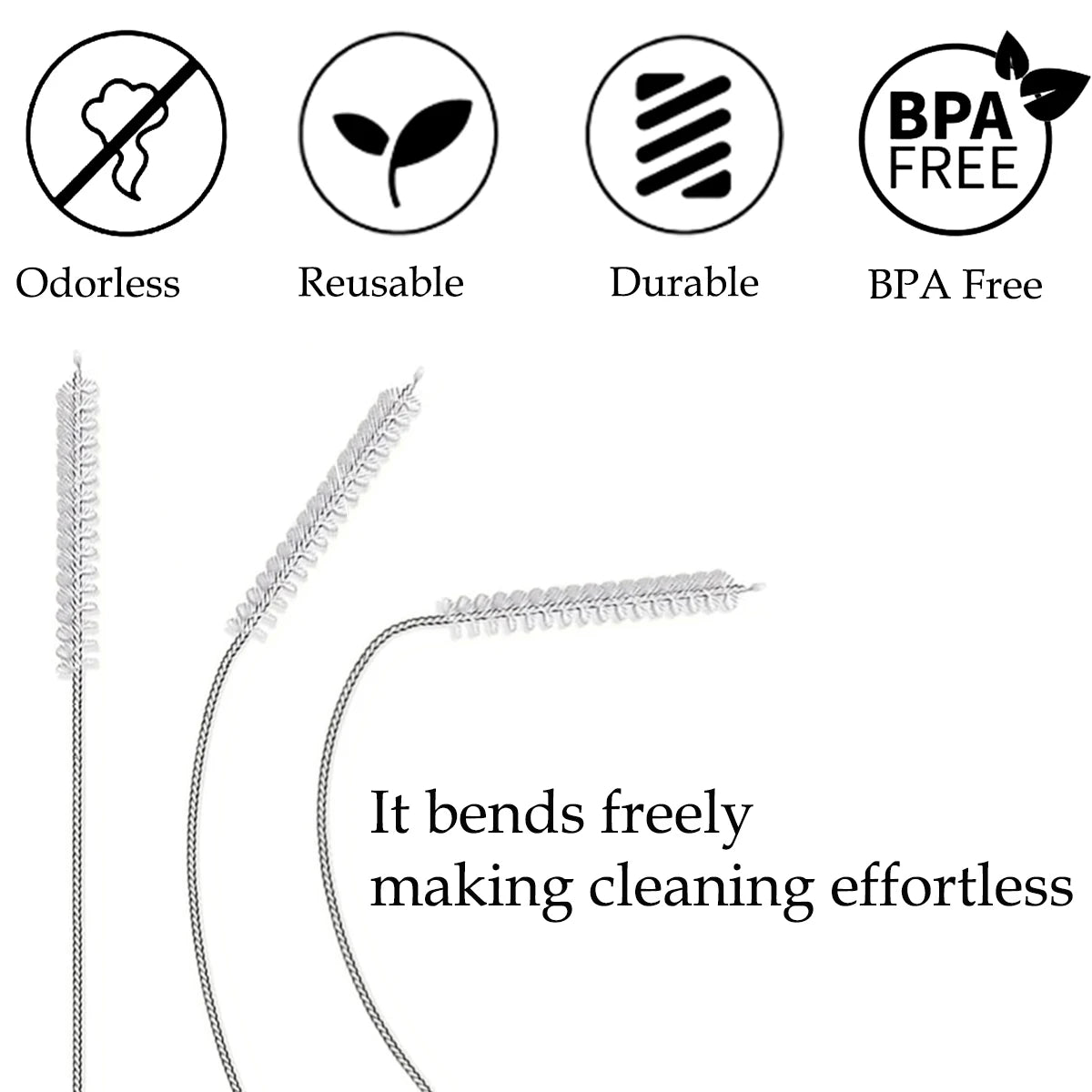Straw Cleaner Brush Kit for Stanley - (4-Size) Extra Long Pipe Cleaners, Straw Cleaning Brush for Tumbler, Bottle