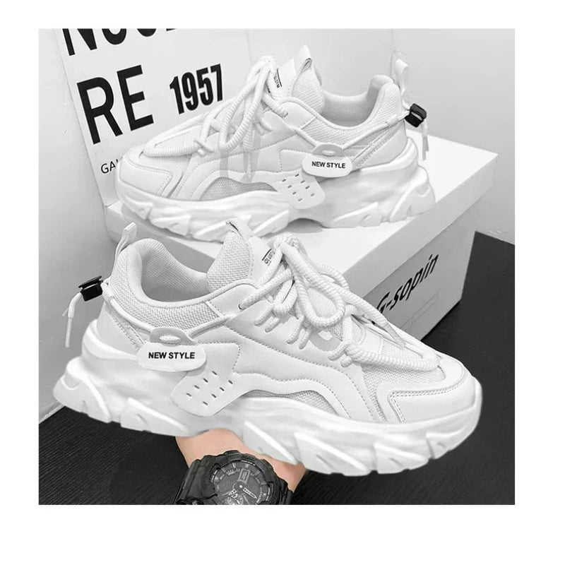 Mens Shoe Breathable Thick Soled Casual Sneakers Outdoor Running Four Seasons New Tennis Men Soft Soles Comfort Male Sneakers