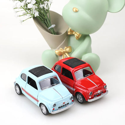 Retro Fiat Alloy Pull-back Car, Simulated  Scale Alloy Pull-back Car, Children's Toy Gift. Birthday Gift.