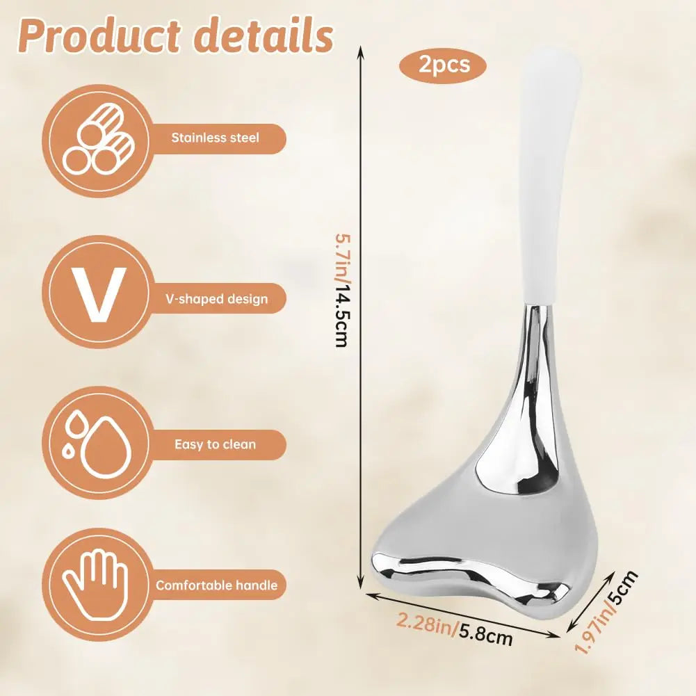 2pcs Ice Globes Stainless Steel Gua Sha Massage Cryo Sticks Facial Cooling Roller Skin Care Tool for Puffy Eye and Skin Tighten