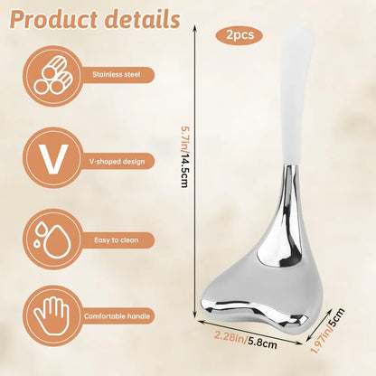 2pcs Ice Globes Stainless Steel Gua Sha Massage Cryo Sticks Facial Cooling Roller Skin Care Tool for Puffy Eye and Skin Tighten