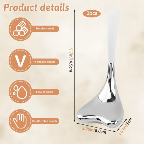 2pcs Ice Globes Stainless Steel Gua Sha Massage Cryo Sticks Facial Cooling Roller Skin Care Tool for Puffy Eye and Skin Tighten