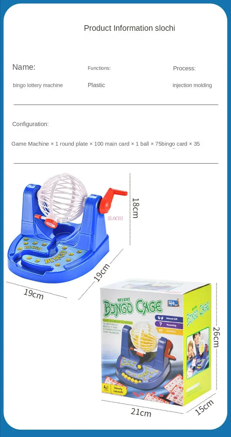 Family Party Game Table Toy Simulation Bingo Lottery Machine Set Draw Lottery Board Game Parent-child Fun Interactive Toys