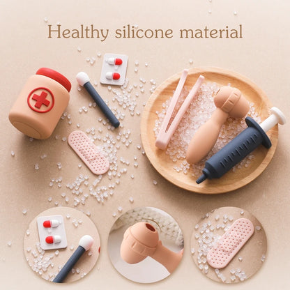 Baby Silicone Doctors Toys Pretend Playing Kids Role Play Pretend Playing Doll Accessories Learning Education Toys Babies Gifts