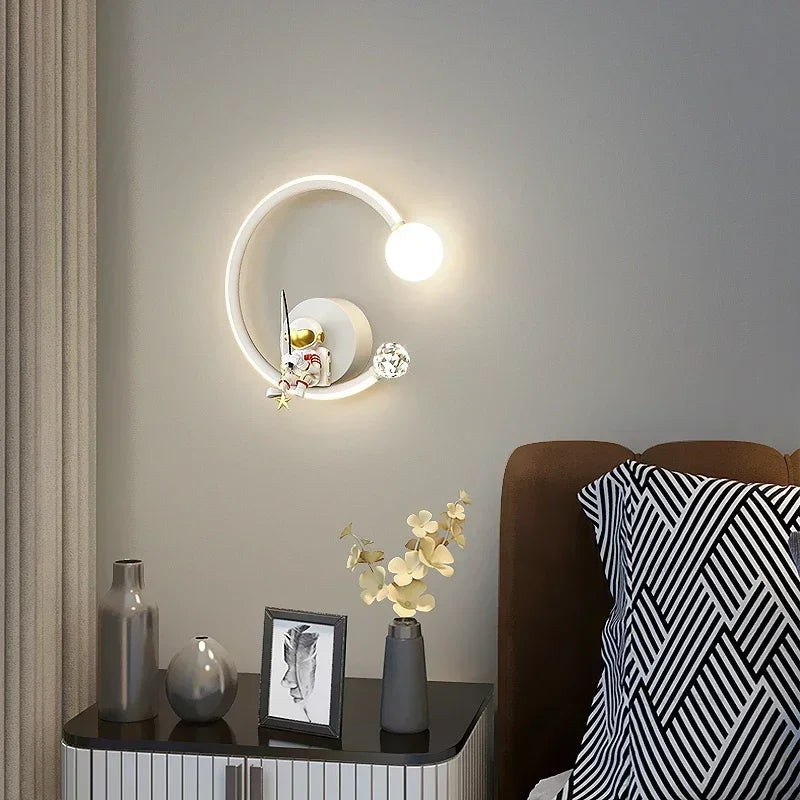 Wall Led Lights Modern Minimalist Astronaut Bedroom Bedside Sconce Lamps for Room Children's Home-appliance