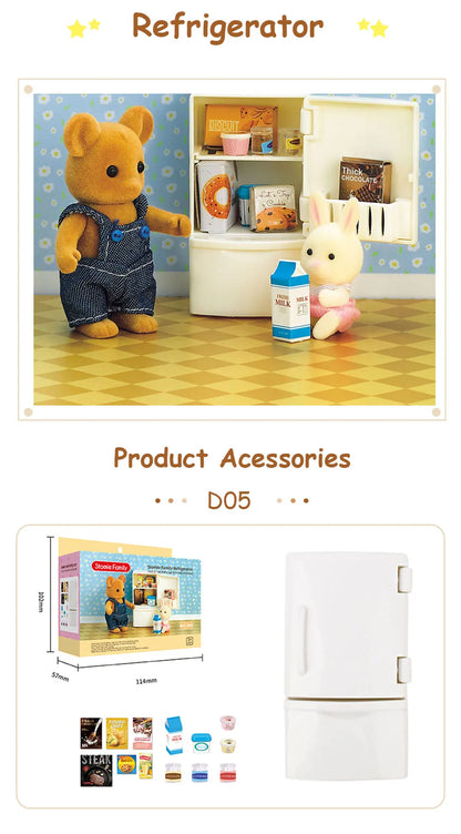 Toys Doll 1:12 Forest Family Montessori Kitchen Compatible Miniature Dollhouse Kitchen Accessories Furniture Pretend Play Gifts
