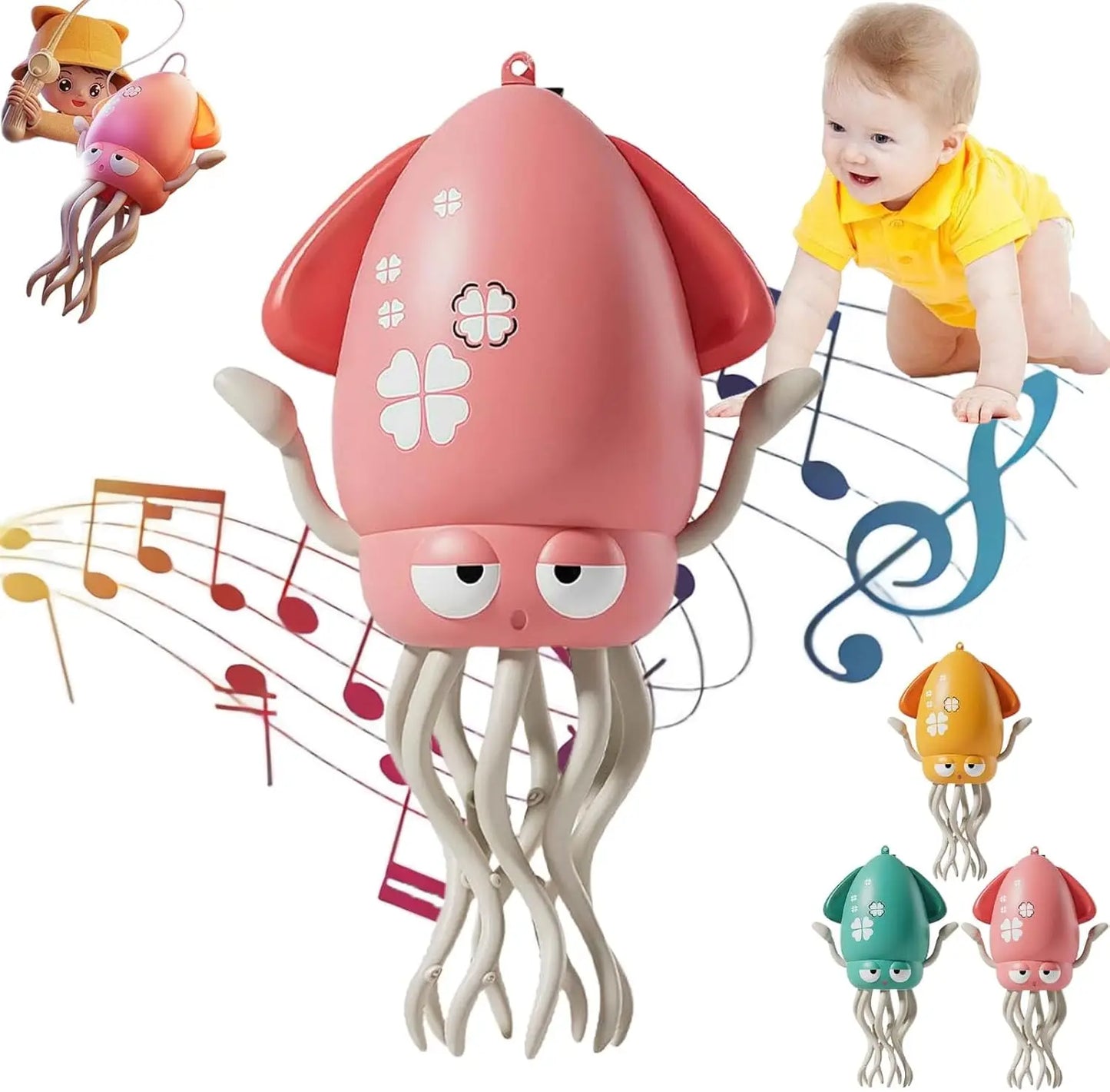 Baby kids Electronic Toys Dancing Squid Octopus Dancer Walking Crawling with Lights Music Education Toys for Children Boys Girls
