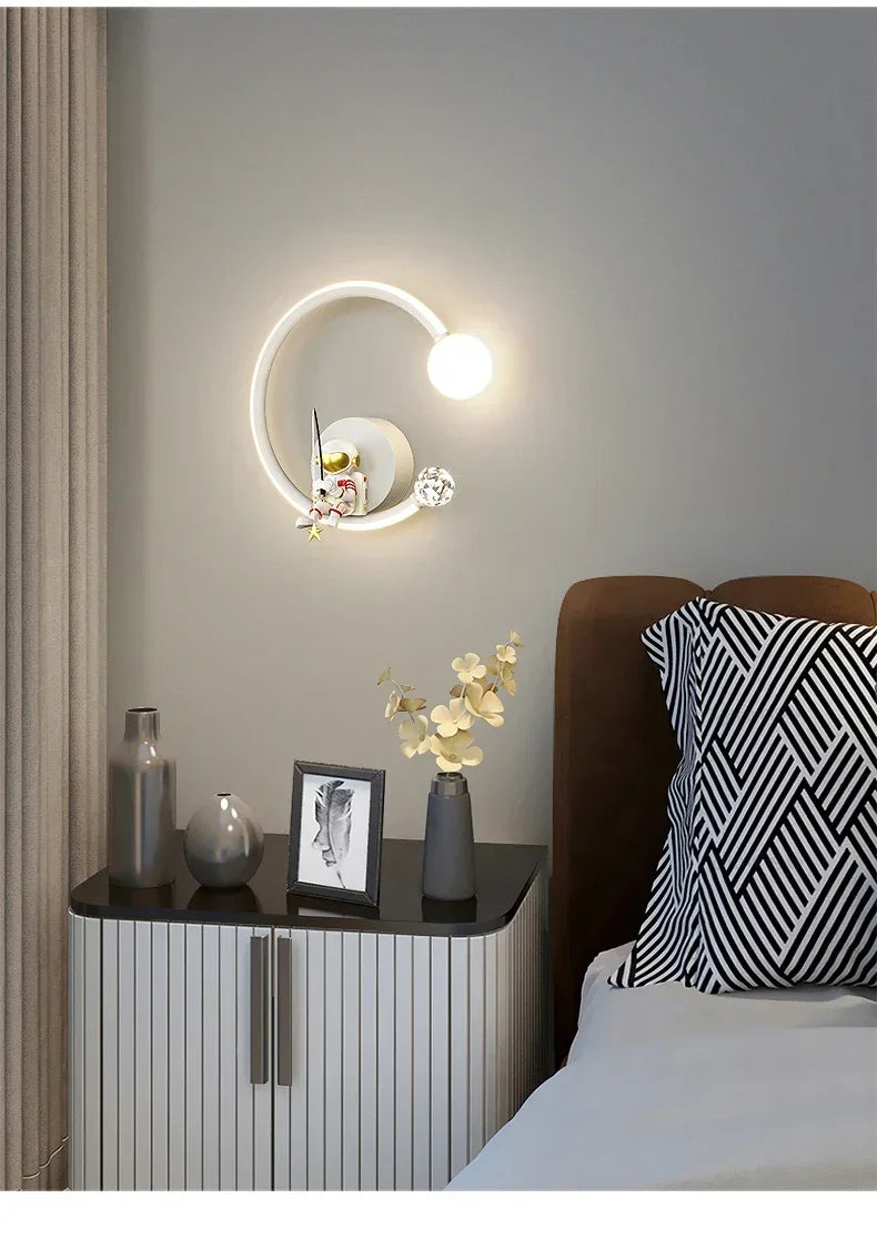 Wall Led Lights Modern Minimalist Astronaut Bedroom Bedside Sconce Lamps for Room Children's Home-appliance