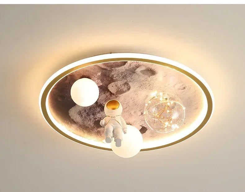 Modern European Modern Children's Moon Lustre Led Lights Astronaut Bedroom Chandeliers Decoration Ceiling Lamps For Room Home-ap