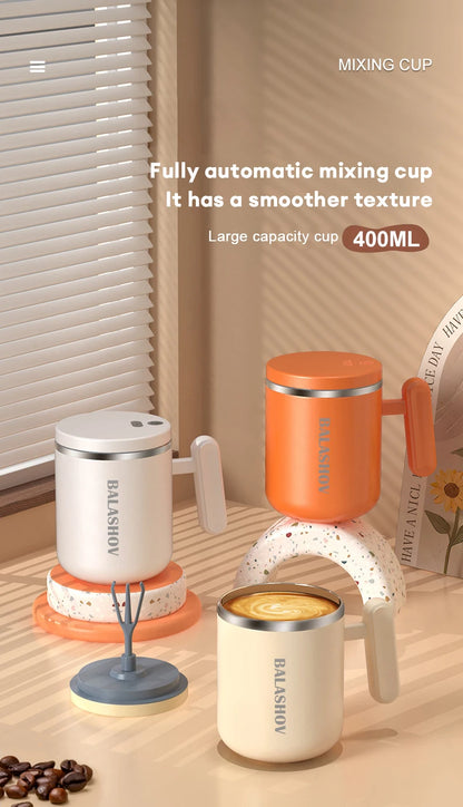 400ml Electric Automatic Self Stirring Cup Self Mixing Coffee Mug Glass Waterproof Protein Powder Stirrers for Home Office